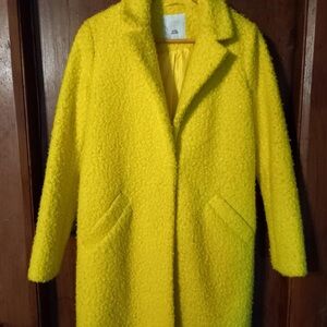River Island Yellow Textured Coat